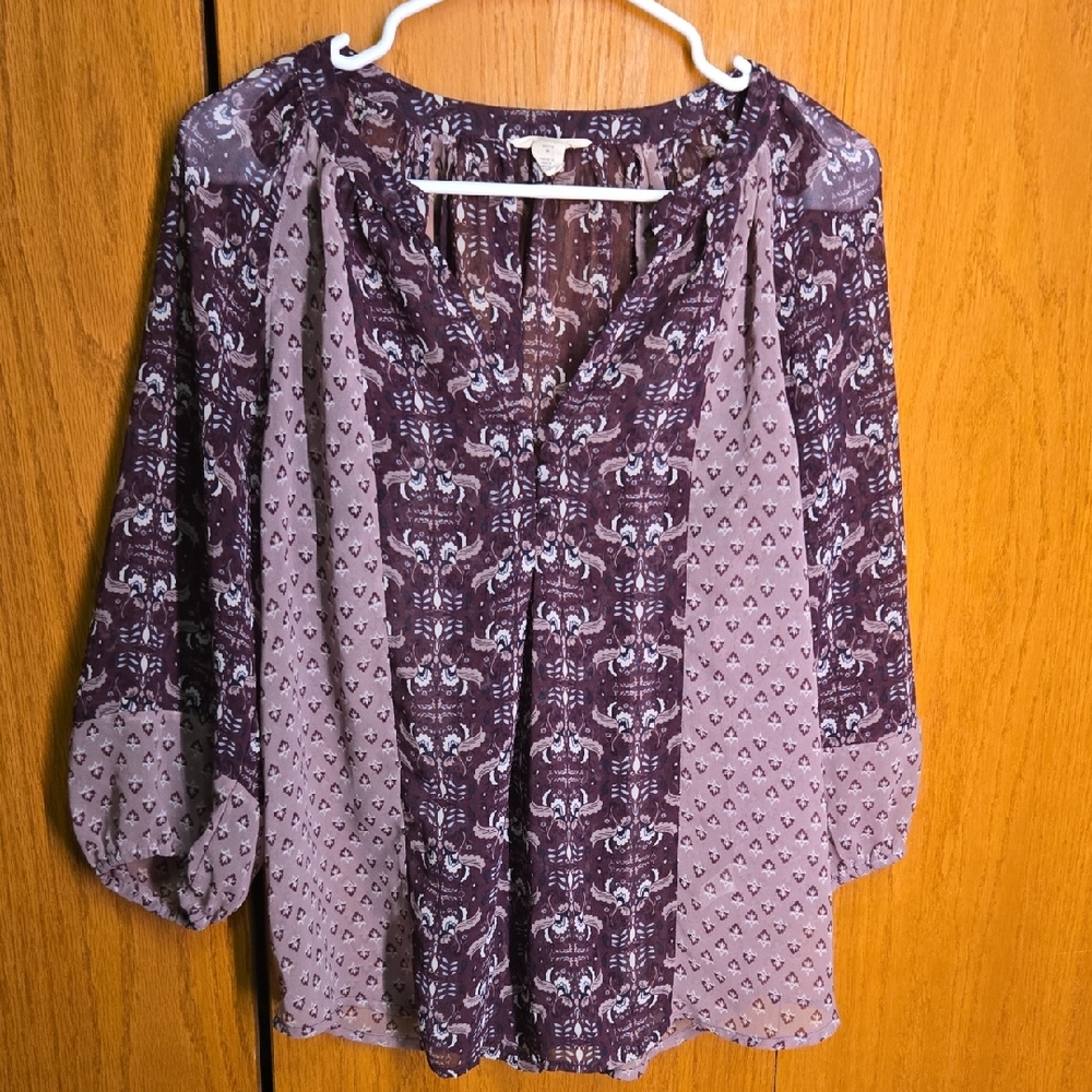 Caslon Purple Patterned Blouse